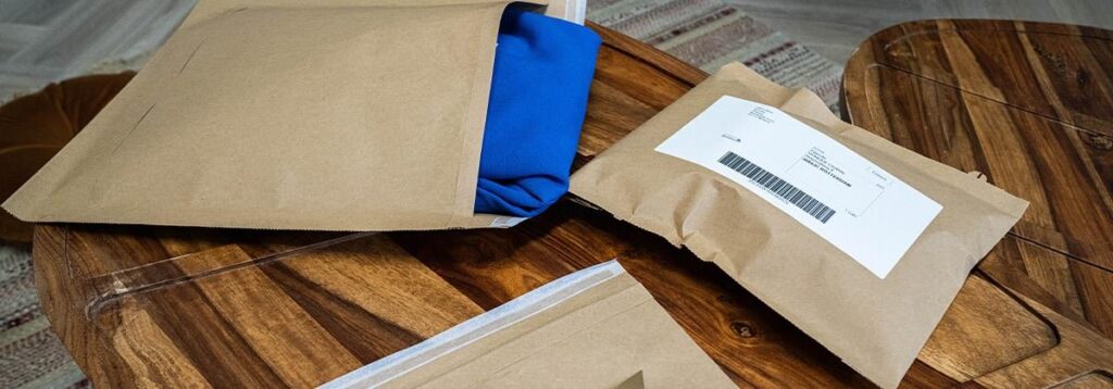 Luchtkussenenveloppen voor veilige verzending van fragiele producten met beschermende luchtkussenvulling